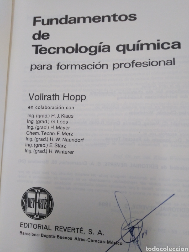 Libros: FUNDAMENTOS DE TECNOLOGIA QUIMICA - HOPP, V - Foto 3