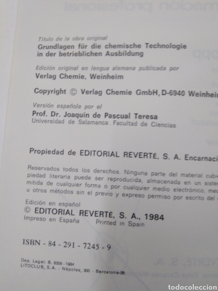 Libros: FUNDAMENTOS DE TECNOLOGIA QUIMICA - HOPP, V - Foto 4