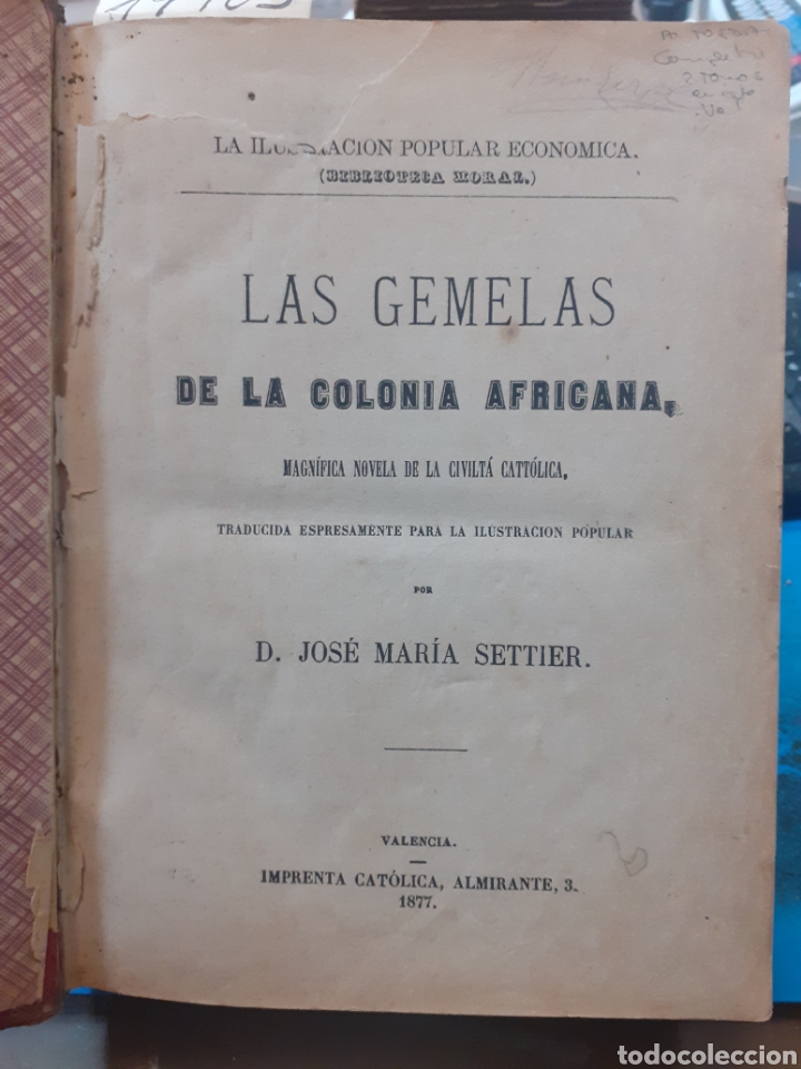 Libros: LAS GEMELAS DE LA COLONIA AFRICANA - SETTIER, J. M&ordf;. - Foto 1
