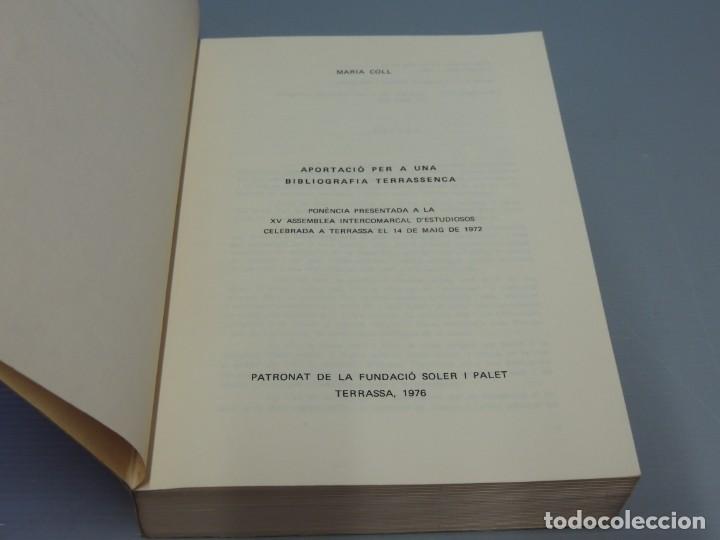Libros: APORTACI&Oacute; PER A UNA BIBLIOGRAFIA TERRASSENCA.- MARIA COLL - Foto 3