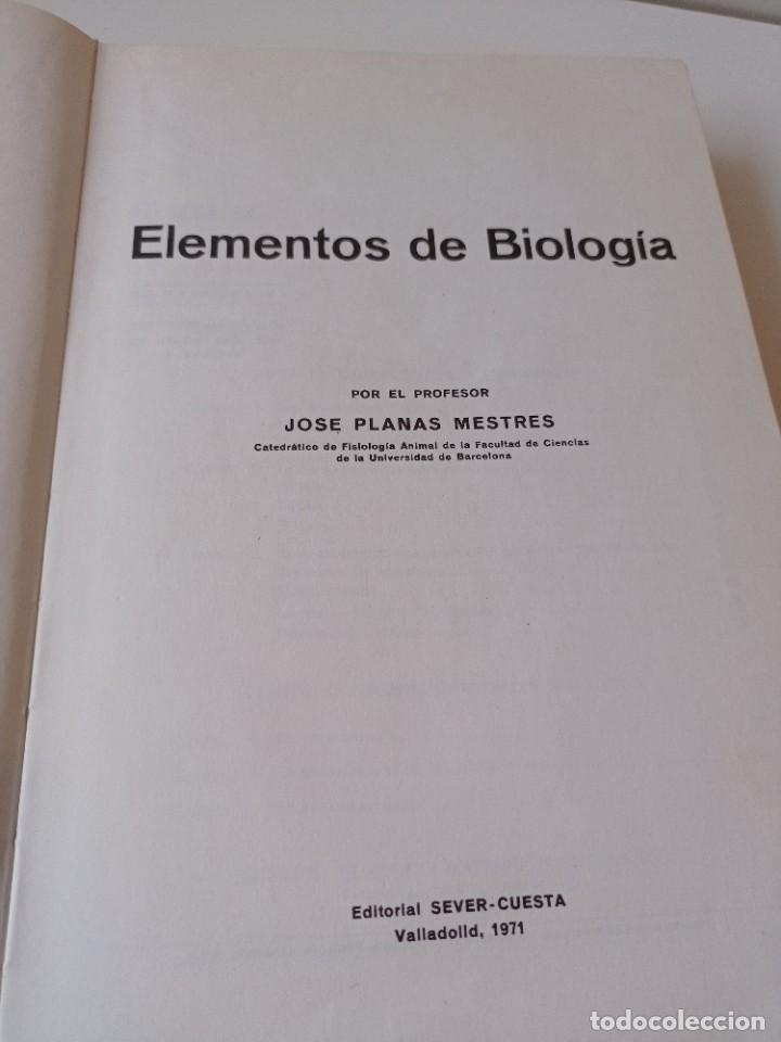 Libros: ELEMENTOS DE BIOLOG&Iacute;A JOSE PLANAS MESTRES. - Foto 2