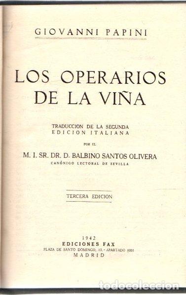 Libros: Los operarios de la vi&ntilde;a - Papini, Giovanni - Foto 1