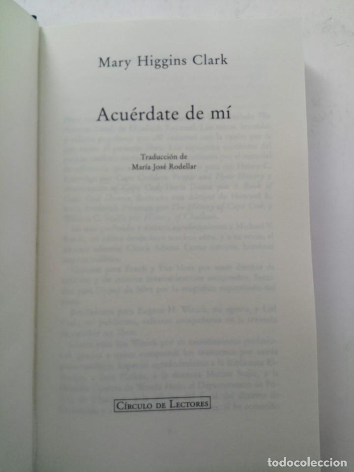 Libros: ACU&Eacute;RDATE DE M&Iacute; - MARY HIGGINS CLARK - C&Iacute;RCULO DE LECTORES - Foto 2