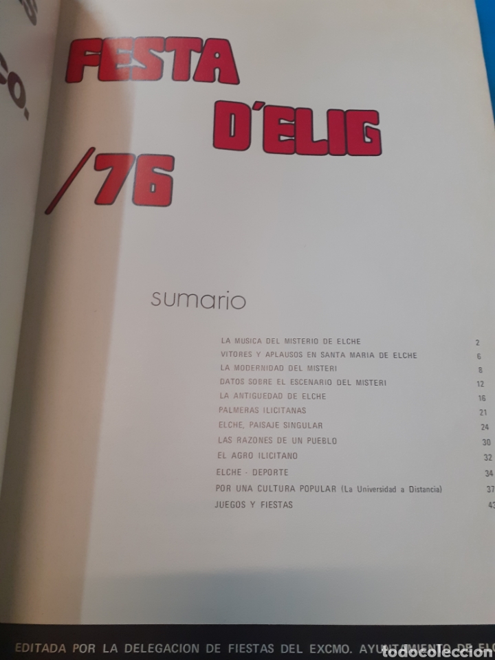 Libros: FESTA D&acute;ELIG 76. Elche - Foto 3