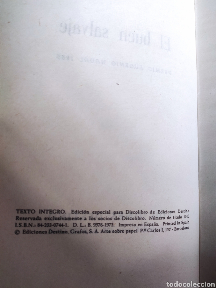 Libros: El Buen Salvaje. Eduardo Caballero Calder&oacute;n - Foto 2