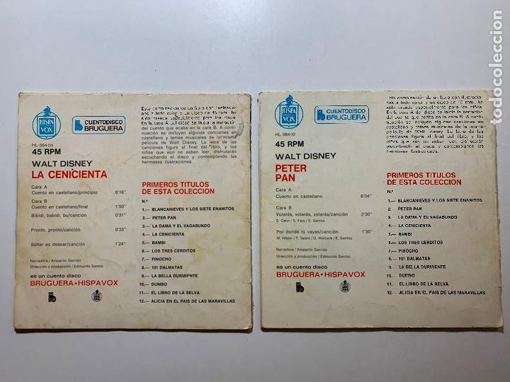 Libros: Lote 2 cuentodisco , cenicienta y peter pan bruguera - Foto 3