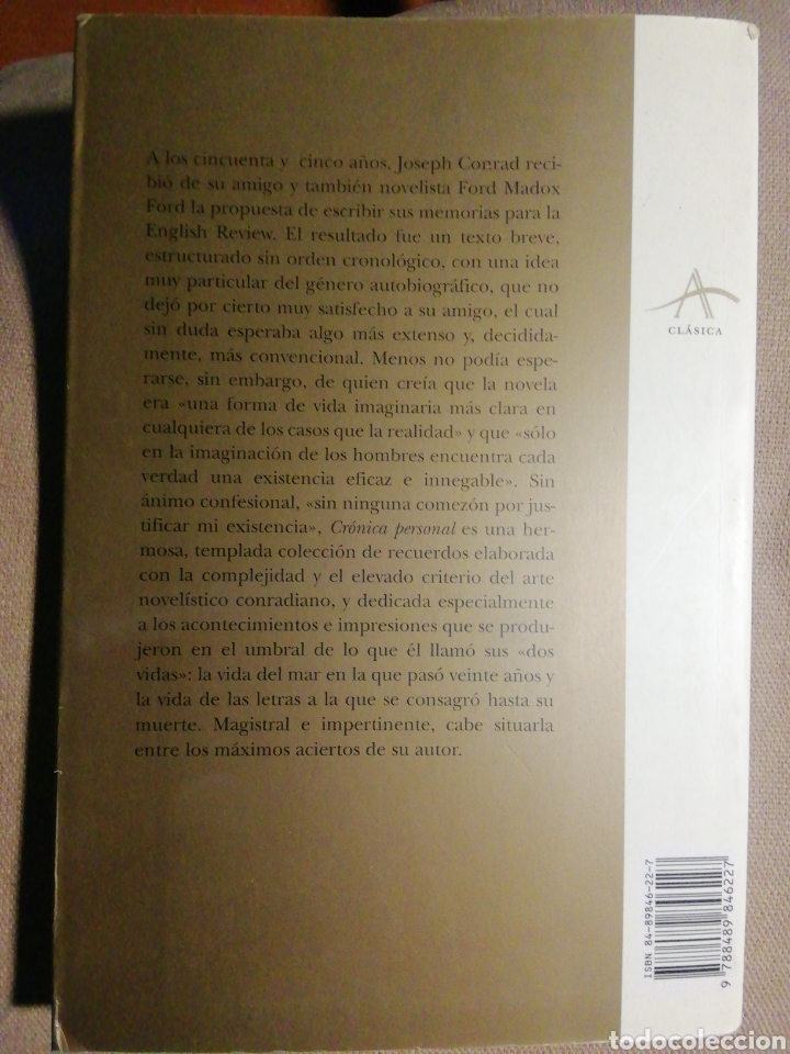 Libros: CR&Oacute;NICA PERSONAL. JOSEPH CONRAD - Foto 2
