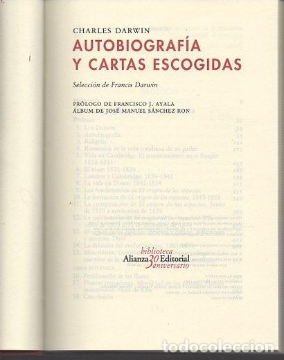 Libros: AUTOBIOGRAFIA Y CARTAS ESCOGIDAS. - DARWIN, Charles. - Foto 2
