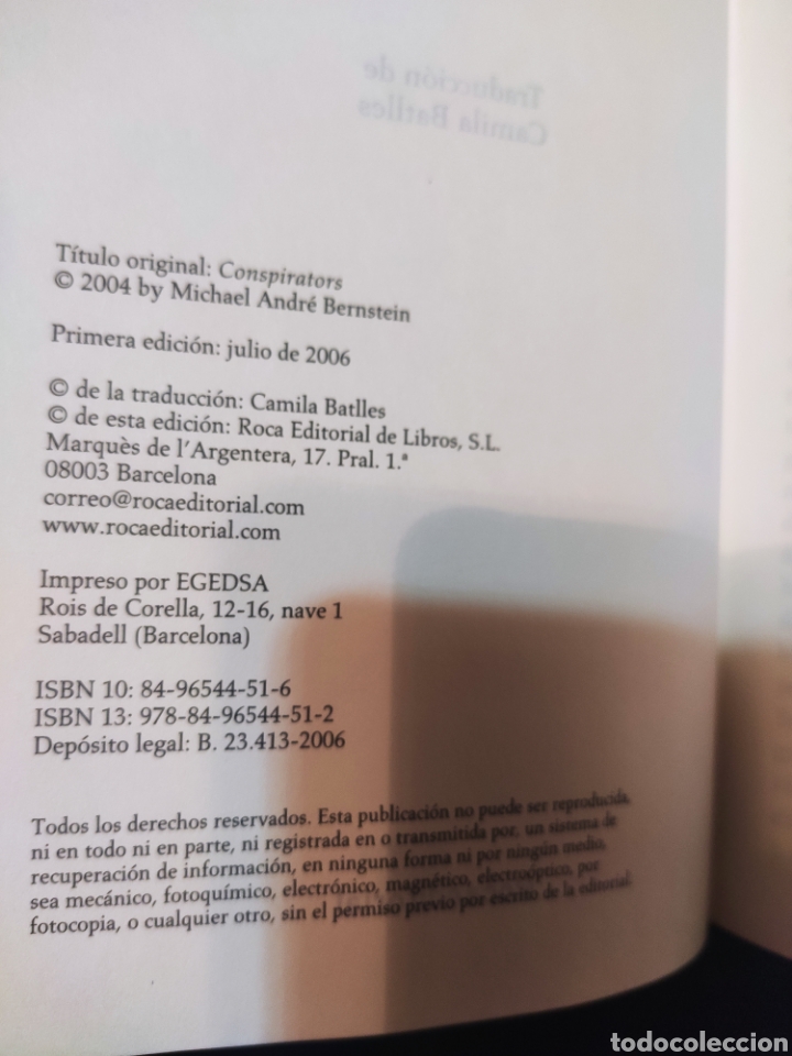Libros: Los Conspiradores. Michael Andr&eacute; Bernstein - Foto 3