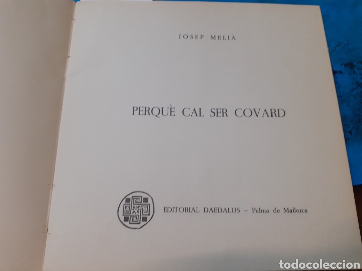 Libros: PERQUE CAL SER COVARD - MELIA, Josep - Foto 3