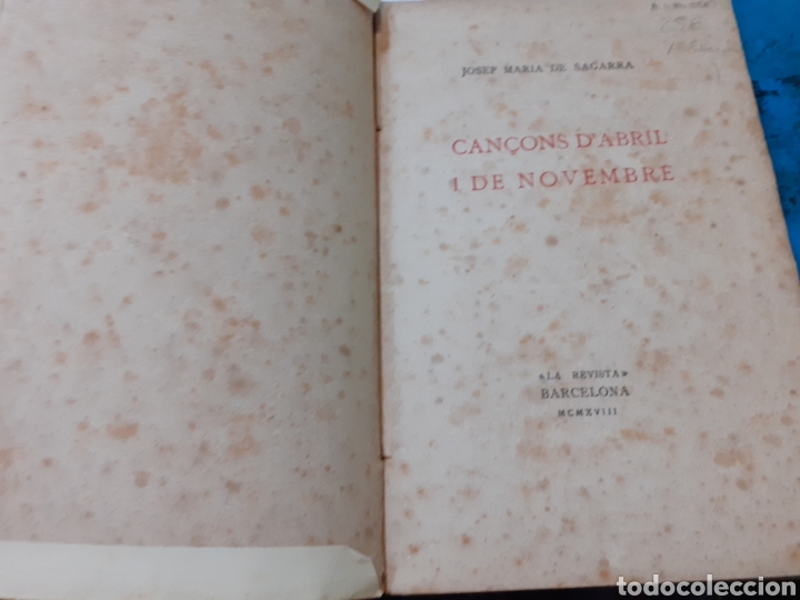 Libros: CAN&Ccedil;ONS D&acute;ABRIL I DE NOVEMBRE - SAGARRA, J. M&ordf;. - Foto 3