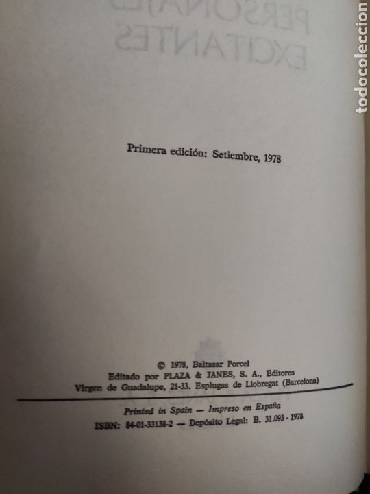 Libros: Personajes Excitantes. Baltasar Porcel - Foto 3