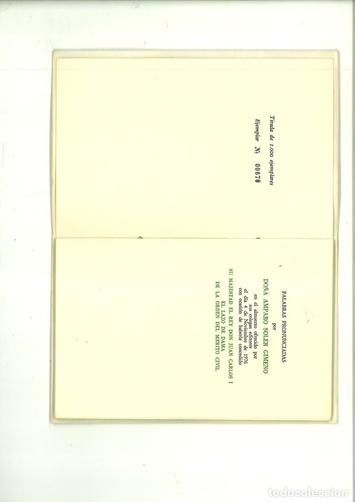 Libri di seconda mano: PALABRAS PRONUNCIADAS POR DO&Ntilde;A AMPARO SOLER GIMENO.
