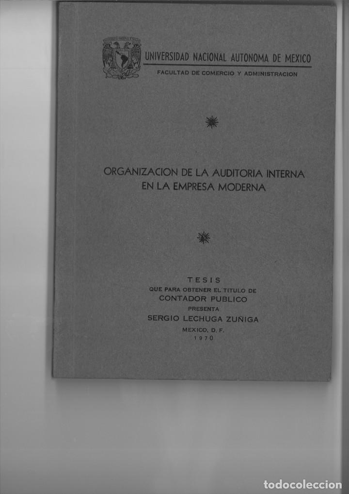 Libros: ORGANIZACI&Oacute;N DE LA AUDITORIA INTERNA EN LA EMPRESA MODERNA. Sergio Lechuga Zu&ntilde;iga