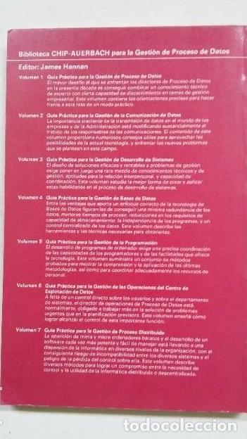 Libros: GESTION DE LA COMUNICACION DE DATOS. GUIAS PRACTICAS CHIP AUERBACH. ARCADIA EDICIONES. TDK361 - - Foto 2
