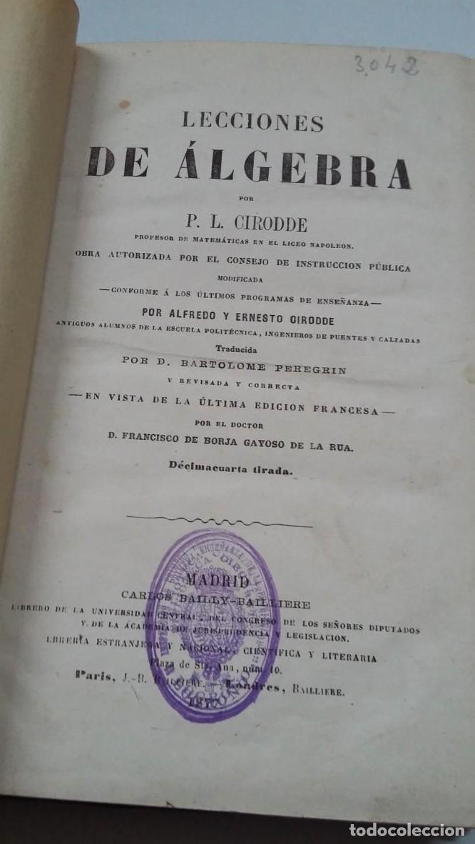 Libros: LECCIONES DE &Aacute;LGEBRA. - CIRODDE, P.L. TDK460 - - Foto 4