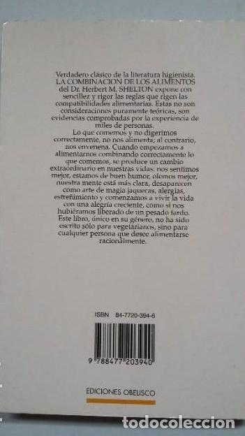 Libros: LA CONBINACION DE LOS ALIMENTOS. HERBERT M. SHELTON. TDK261 - - Foto 2