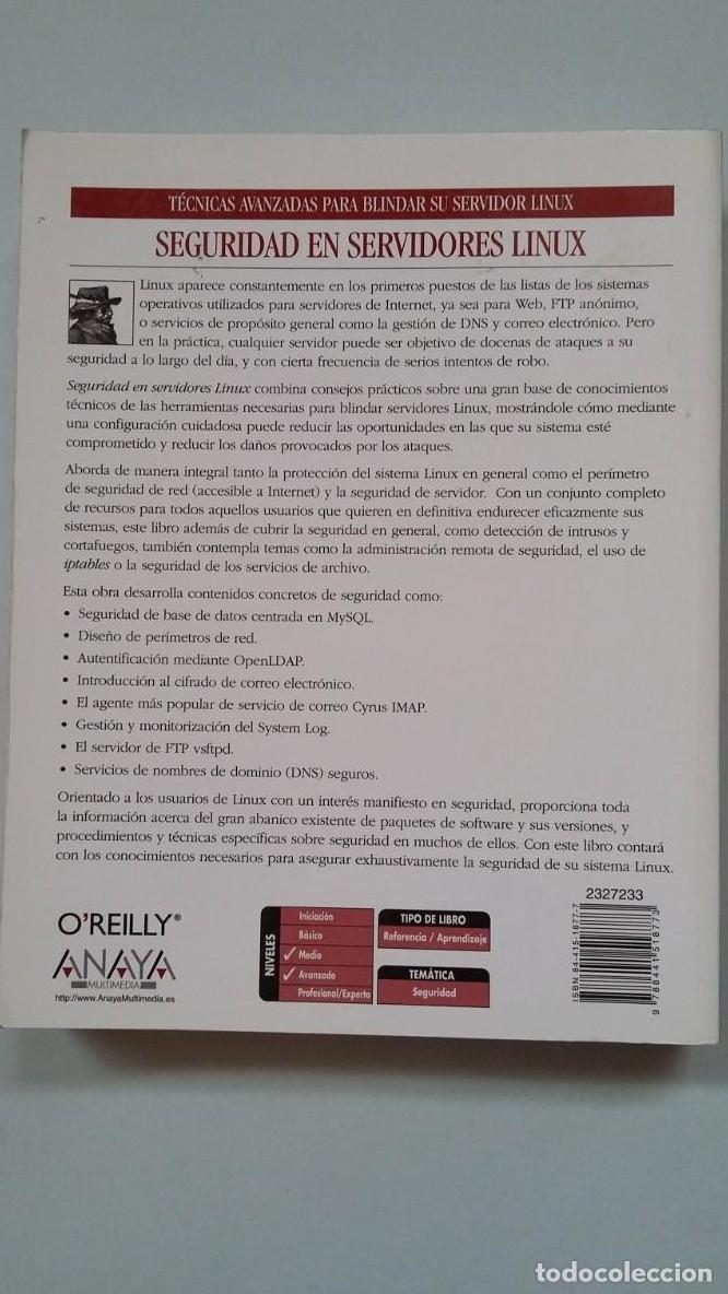Libros: SEGURIDAD EN SERVIDORES LINUX. ANAYA. Michael D. Bauer. TDK239 - - Foto 2