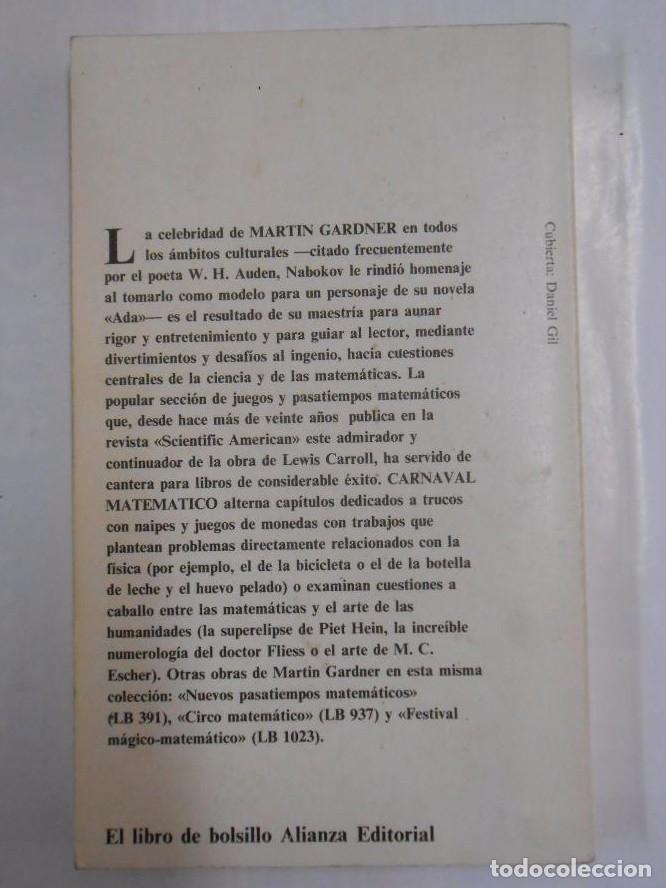 Libros: Carnaval matem&aacute;tico. - Gardner, Martin. TDK283 - - Foto 2