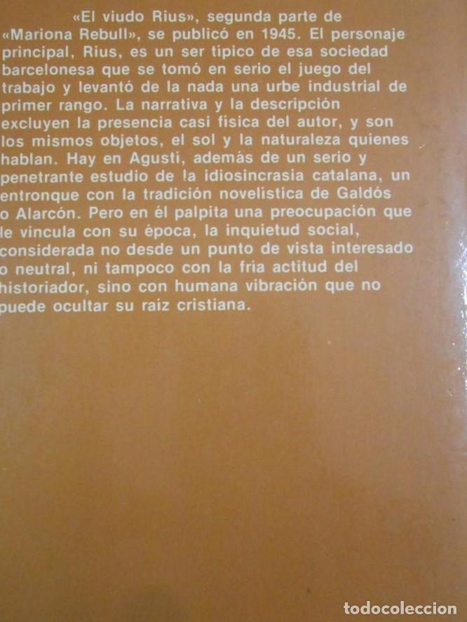 Libros: EL VIUDO RIUS. IGNACIO AGUST&Iacute;. TDK50 - - Foto 2