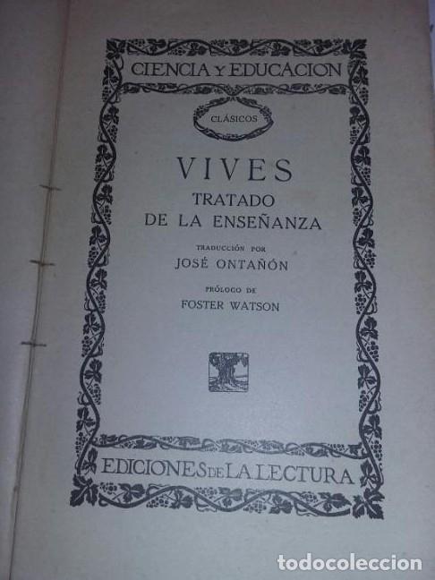 Libros: Juan Luis Vives - Tratado de la ense&ntilde;anza - tdk243 - - Foto 2