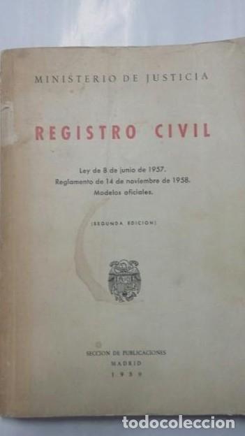 books: Registro Civil Ministerio de Justicia 1959 - tdk198 -
