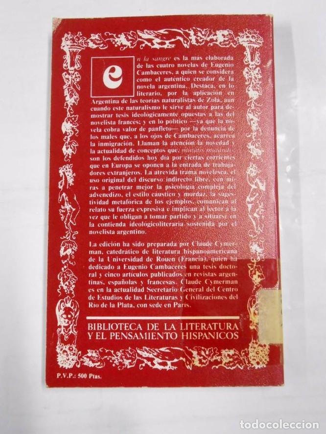 Libros: EN LA SANGRE. EUGENIO CAMBACERES. TDK79 - - Foto 2