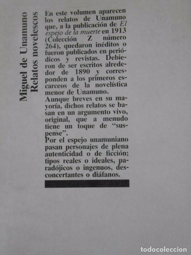 Libros: RELATOS NOVELESCOS. MIGUEL DE UNAMUNO. TDK26 - - Foto 2