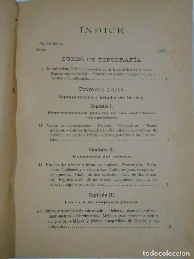 Libros: CURSO DE TOPOGRAFIA. 1912. TDK282 - - Foto 6