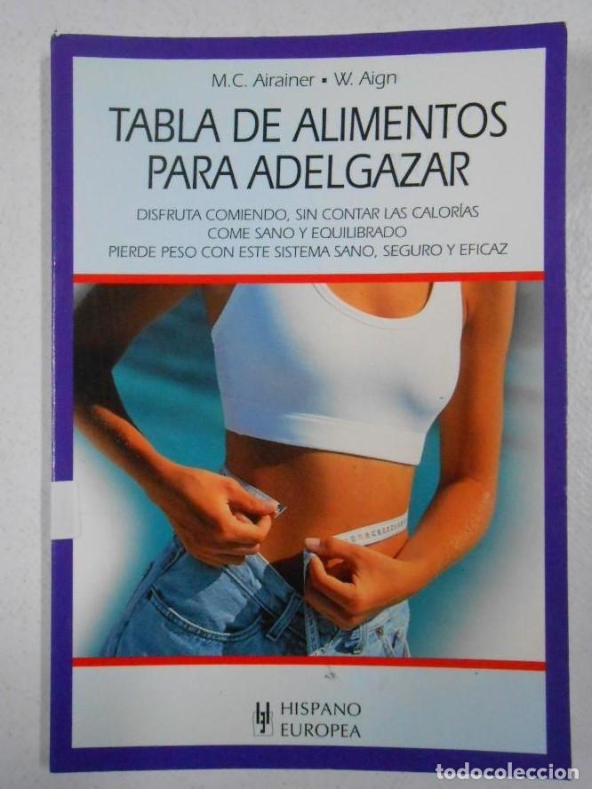 Livros em segunda m&atilde;o: TABLA DE ALIMENTOS PARA ADELGAZAR. M.C. Airainer. W. Aign. TDK214 -