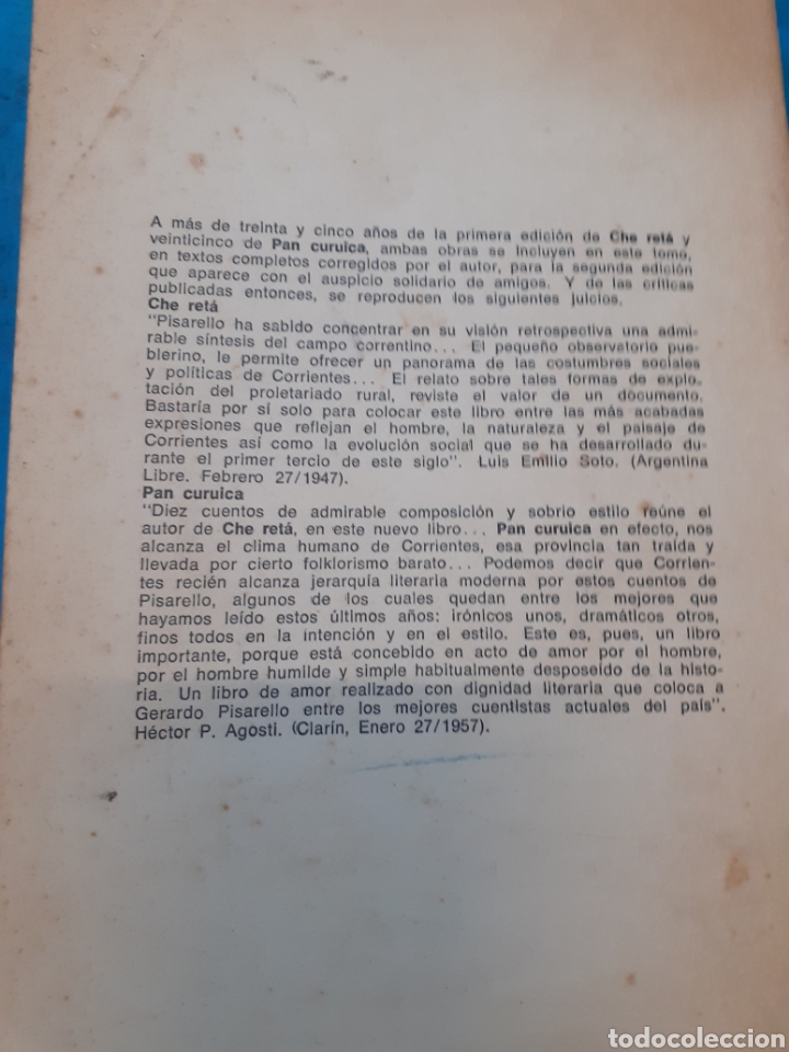 Libros: CHE RETA. PAN CURUICA.Dedicatoria autografa del autor - PISARELLO, Gerardo - Foto 2