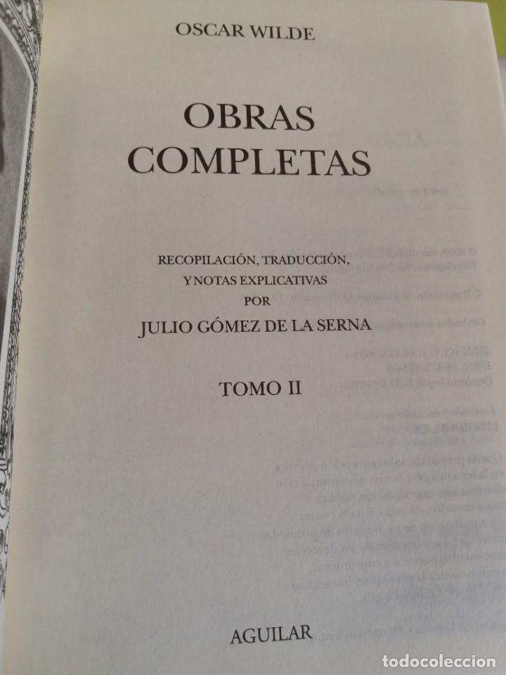 Libros: WILDE OBRAS COMPLETAS, TOMO II, AGUILAR - Foto 3