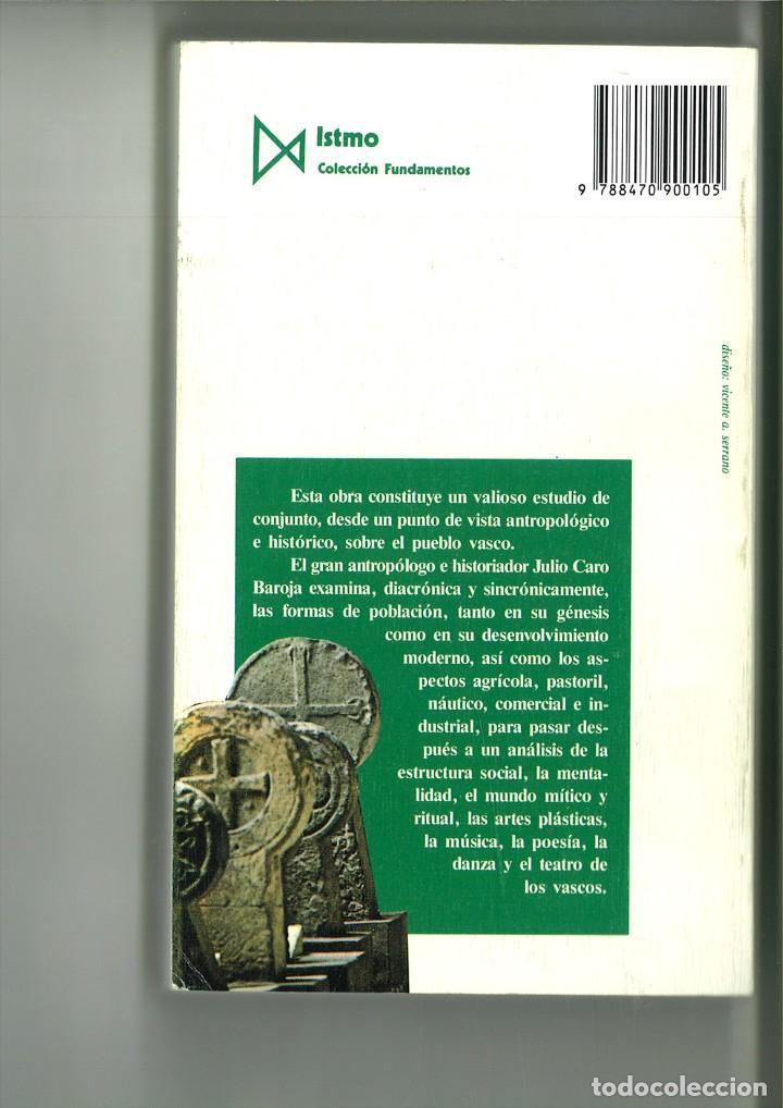 Libros: LOS VASCOS. Julio Caro Baroja - Foto 2