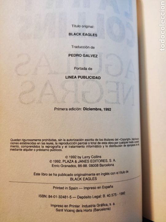 Libros: &Aacute;guilas Negras. Larry Collins - Foto 3