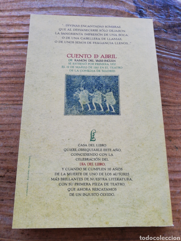 Libros: Cuento de abril, Ram&oacute;n del Valle Incl&aacute;n, edici&oacute;n especial d&iacute;a del libro 2006 - Foto 2