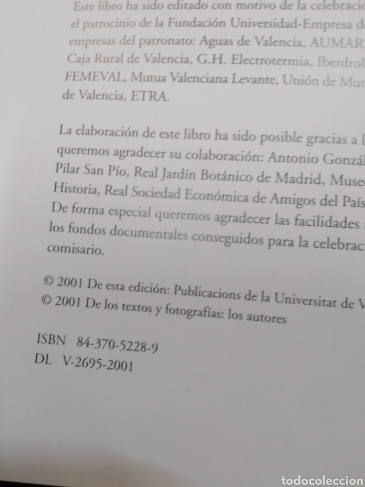 Libros: EL JARDIN BOTANICO DE LA UNIVERSIDAD DE VALENCIA - V. V A. A. - Foto 4