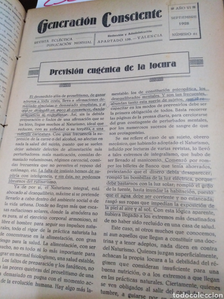 Libros: GENERACION CONSCIENTE. N&ordm; 61 - REVISTA ECLECTICA MENSUAL - Foto 2