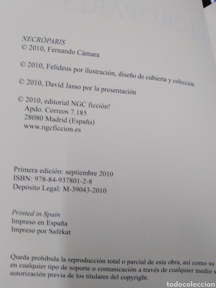 Libros: NECROPARIS - CAMARA, Fernando - Foto 3