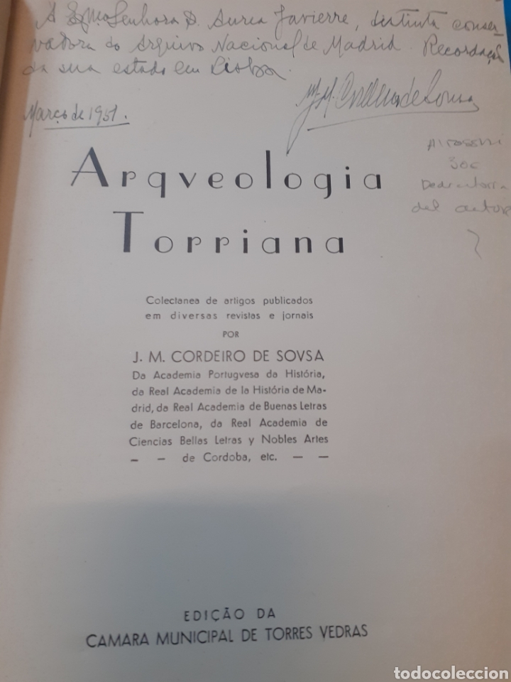 Libros: ARQUEOLOGIA TORRIANA - CORDEIRO DE SOUSA, J. M. - Foto 2