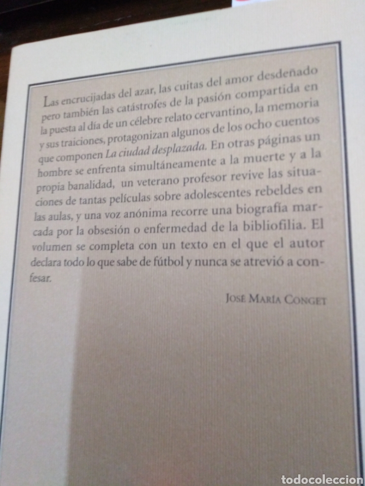 Libros: LA CIUDAD DESPLAZADA - CONGET, Jos&eacute; Mar&iacute;a - Foto 3