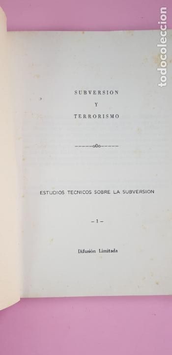 Libros: libreto/libro-subversi&oacute;n y terrorismo-serie limitada-estudios t&eacute;cnicos sobre la subversi&oacute;n-1 - Foto 3