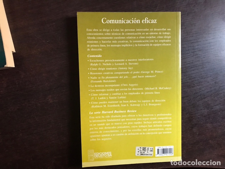 Libros: Comunicaci&oacute;n eficaz. Harvard Business Review. Deusto - Foto 2