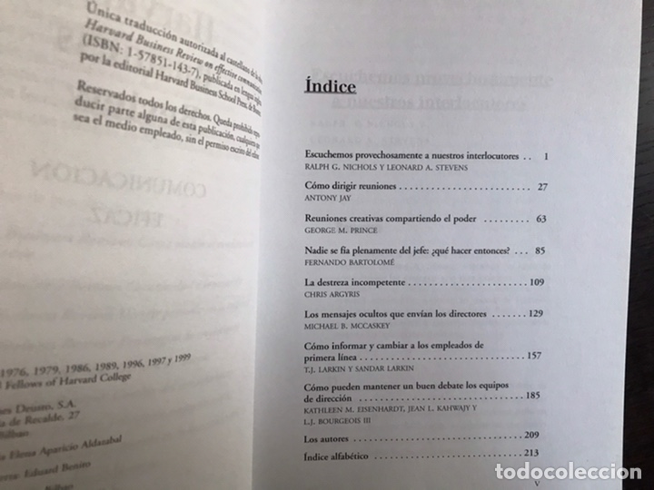 Libros: Comunicaci&oacute;n eficaz. Harvard Business Review. Deusto - Foto 3
