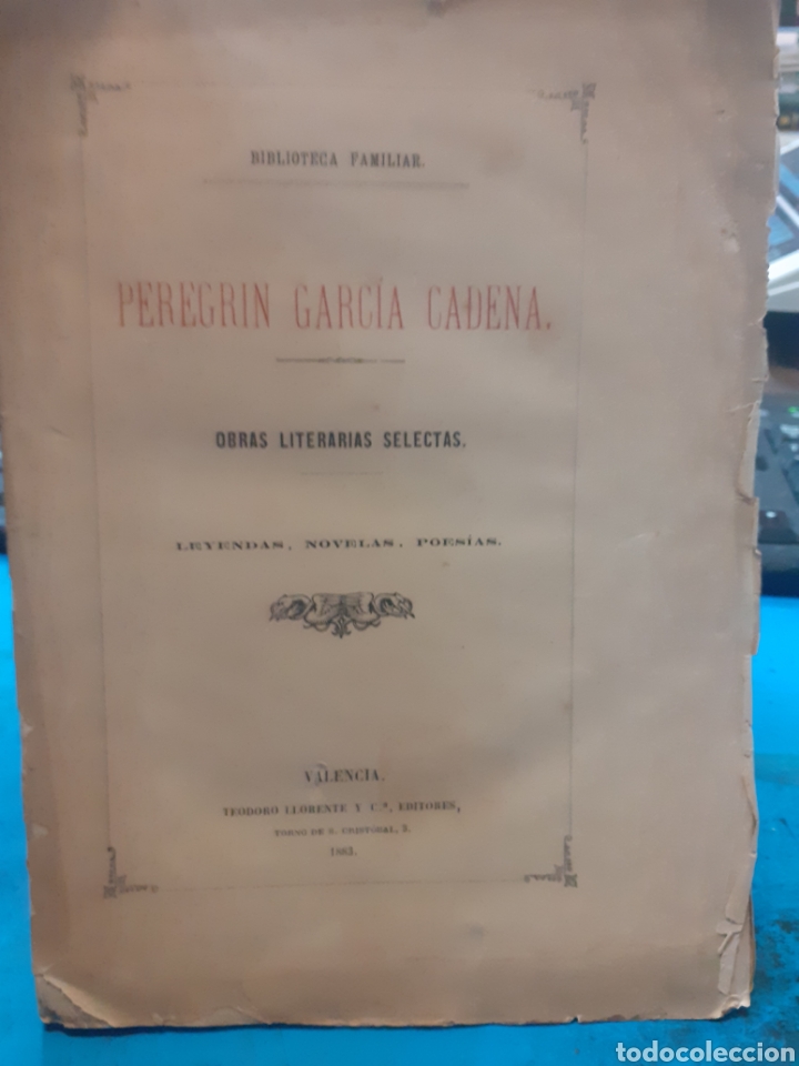 Libros: OBRAS LITERARIAS SELECTAS. Leyendas, novelas, poes&iacute;as - GARCIA CADENA, Peregrin