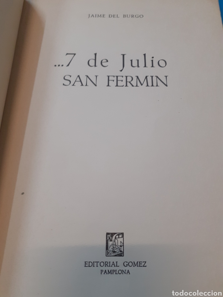 Libros: 7 DE JULIO SAN FERMIN - BURGO, Jaime del - Foto 3