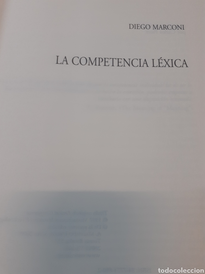 Libros: LA COMPETENCIA LEXICA - MARCONI, Diego - Foto 4