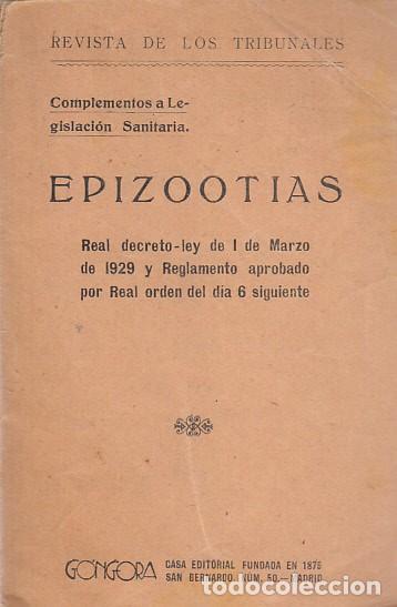 Livres: REVISTA DE LOS TRIBUNALES. Epizootias - G&Oacute;NGORA CASA EDITORIAL
