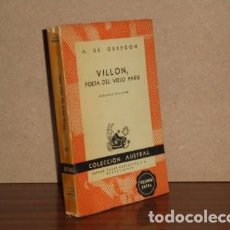 Libros: VILLÓN, POETA DEL VIEJO PARÍS - OBREGÓN, A. DE