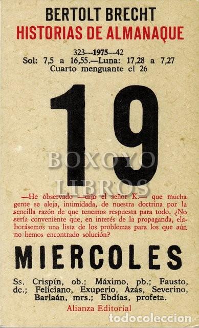 Libros: BRECHT, Bertold. Historias de almanaque - Foto 1