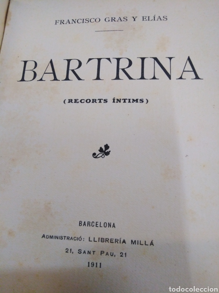 Libros: BARTRINA (recorts intims) - GRAS ELIAS, Francisco - Foto 2